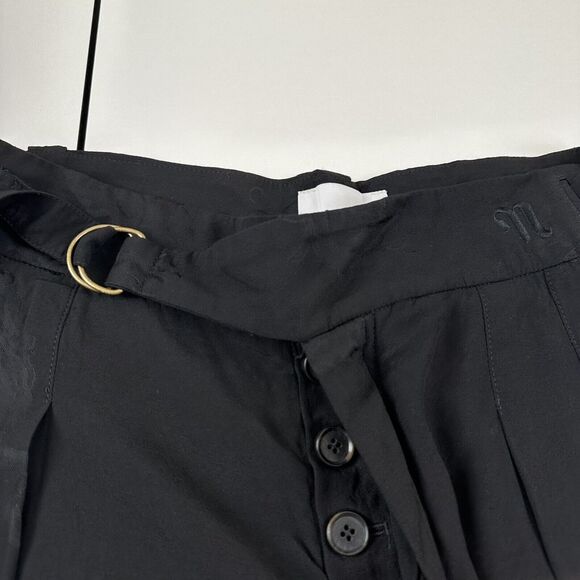 Nanushka Black Floral Jacquard Nagi Viscose Belted Shorts Unisex Sz M - Picture 10 of 10